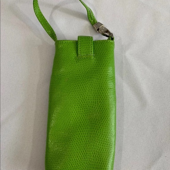 Lizard leather green eyeglass case - Picture 2 of 5
